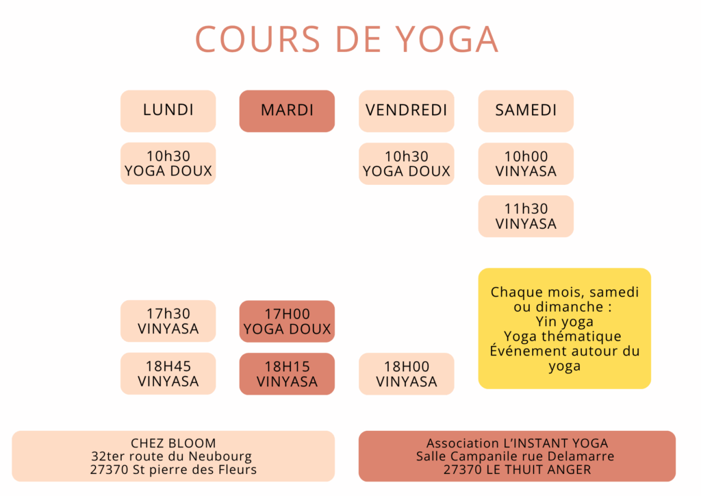 cours de yoga eure saint pierre des fleurs thuit de l'oison
